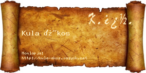 Kula Ákos névjegykártya